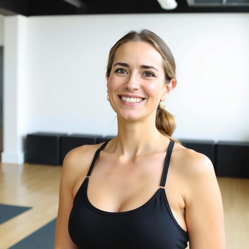 Instructor Sarah Jenkins smiling calmly